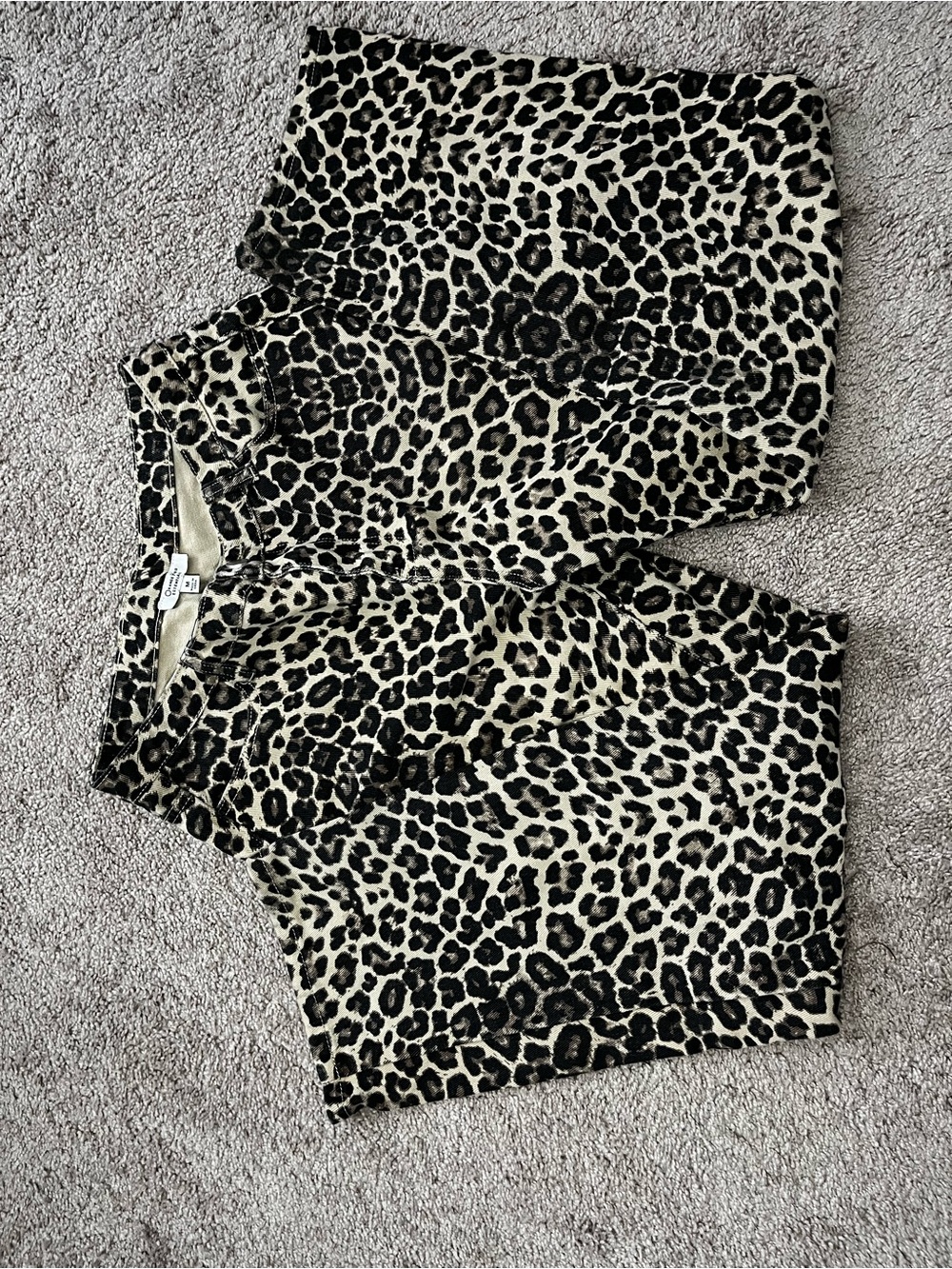 Leopard Print Straight Leg Women’s Jeans - Black & Cream